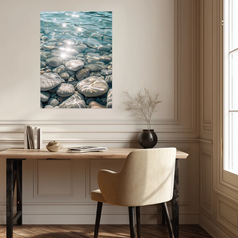 Kieselsteine im klaren Wasser Leinwand