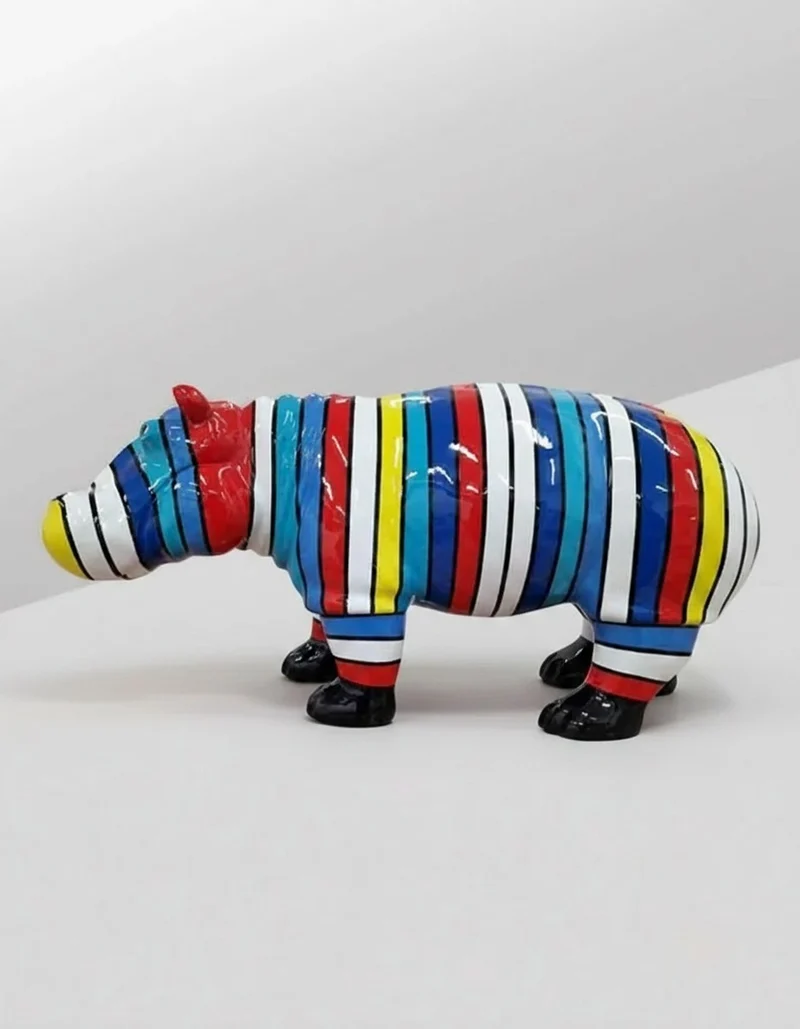 Casa Padrino Luxus Deko Skulptur Nilpferd Rykiel H. 45 cm - Deko Skulptur - Deko Figur - Tierfigur - Gartendeko