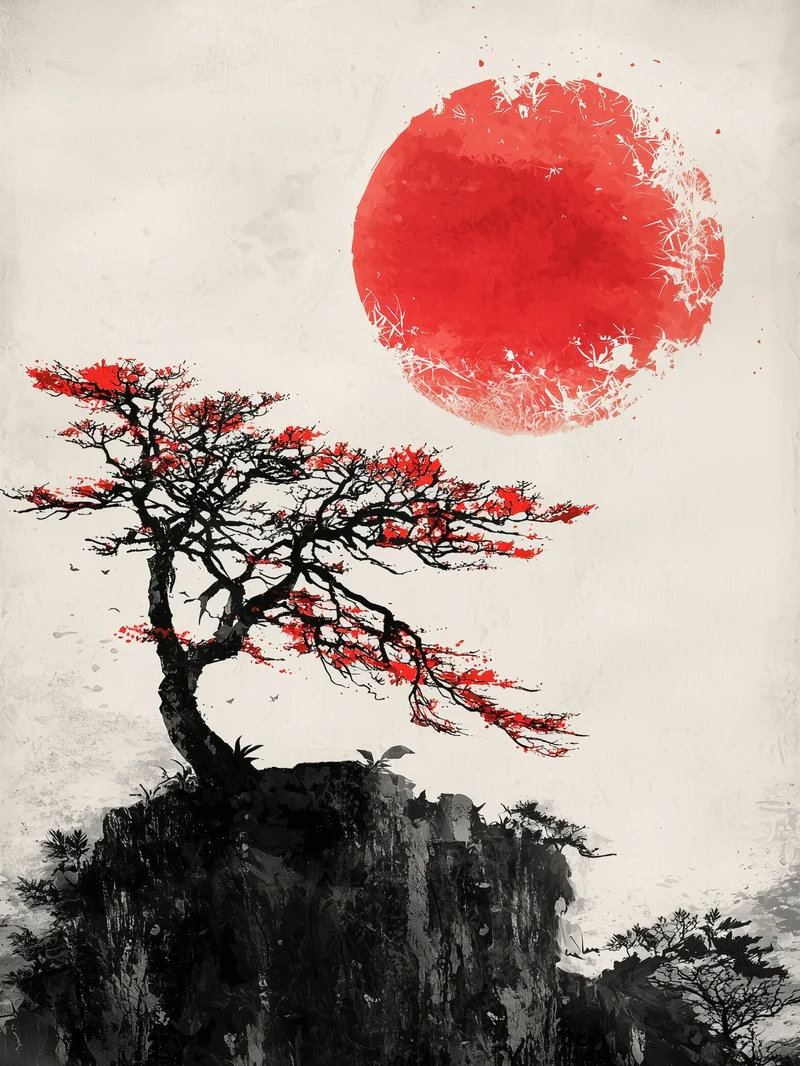 Sonnenaufgang am Felsen Poster