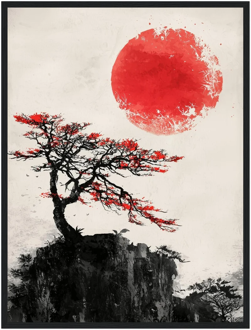 Sonnenaufgang am Felsen Poster