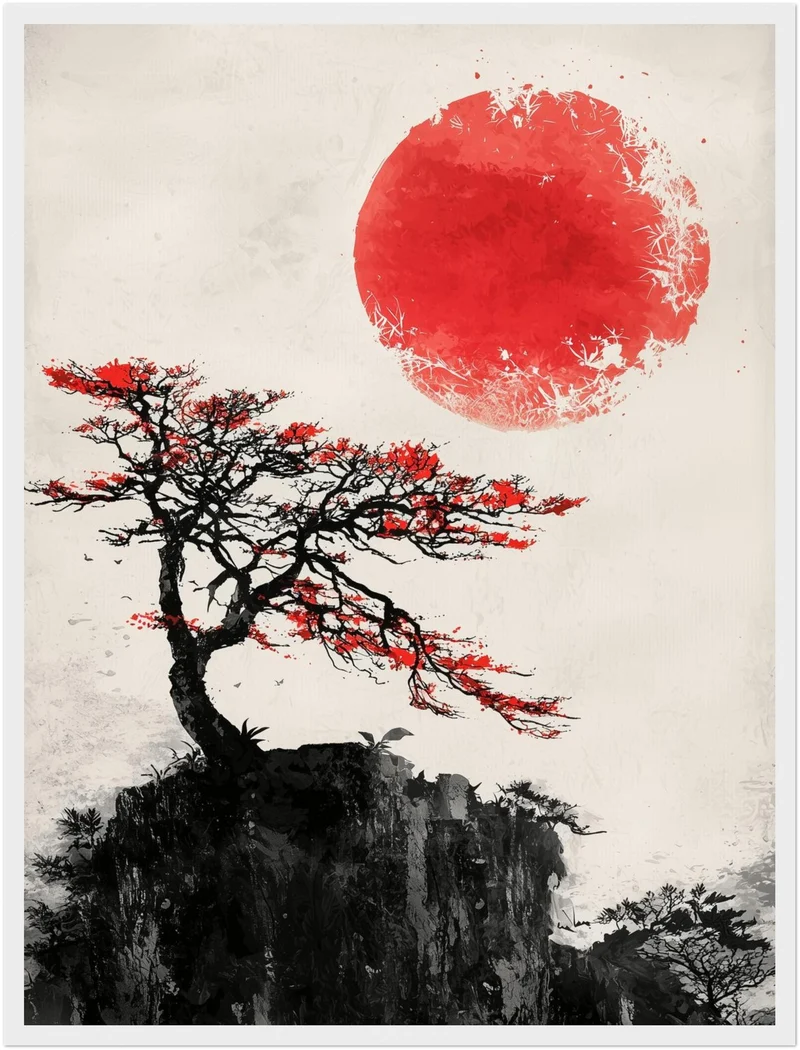 Sonnenaufgang am Felsen Poster