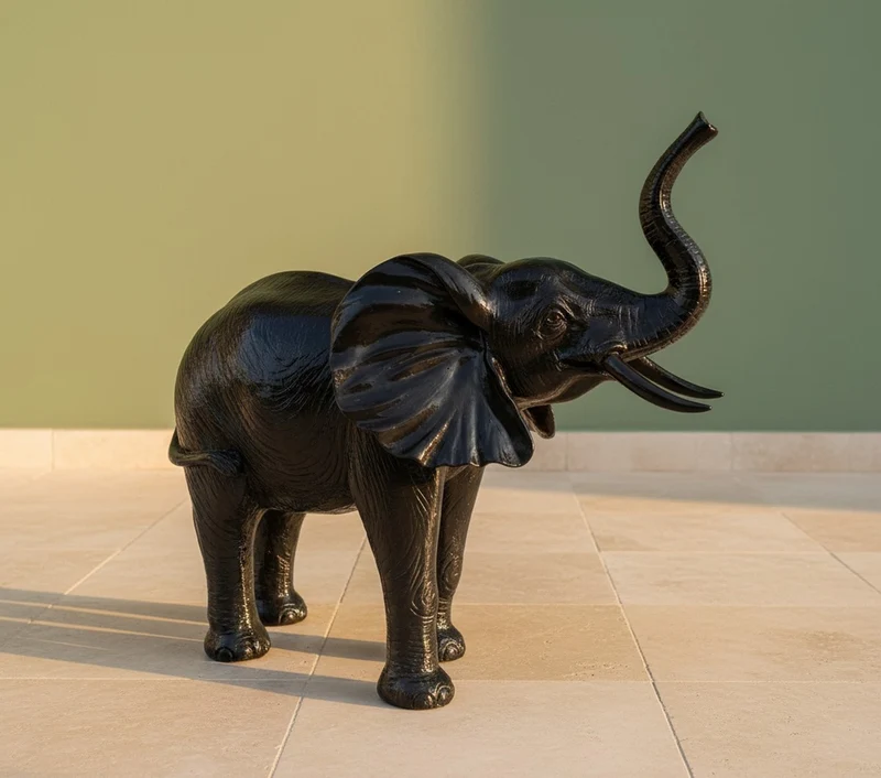 Casa Padrino Luxus Deko Skulptur Elefant H. 160 cm - Riesige Gartenskulptur - Lebensgroße Skulptur - XXL Deko Skulptur - XXL Deko Figur