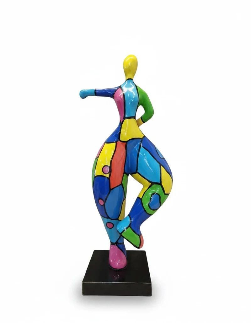 Casa Padrino Luxus Deko Skulptur Statue Überschwängliche Frau Mosaik H. 85 cm - Deko Skulptur - Deko Figur - Tierfigur - Gartendeko