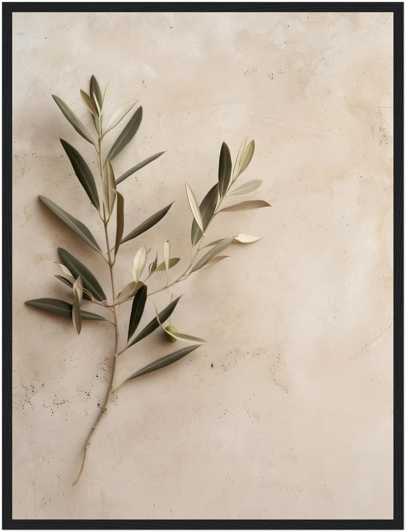 Olivenzweig auf Sand Poster