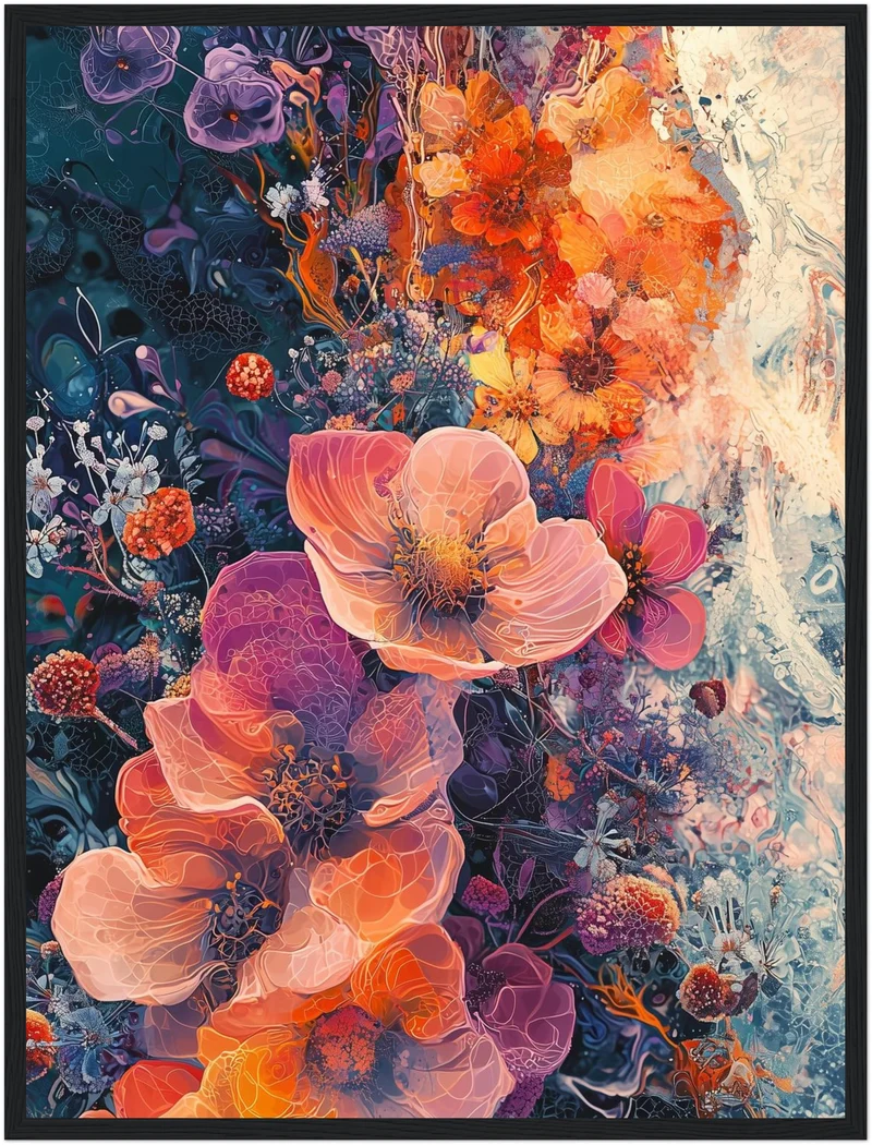 Blütenpracht im Rausch der Farben Poster