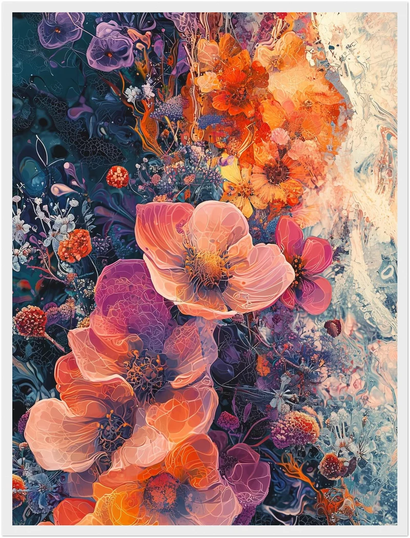 Blütenpracht im Rausch der Farben Poster
