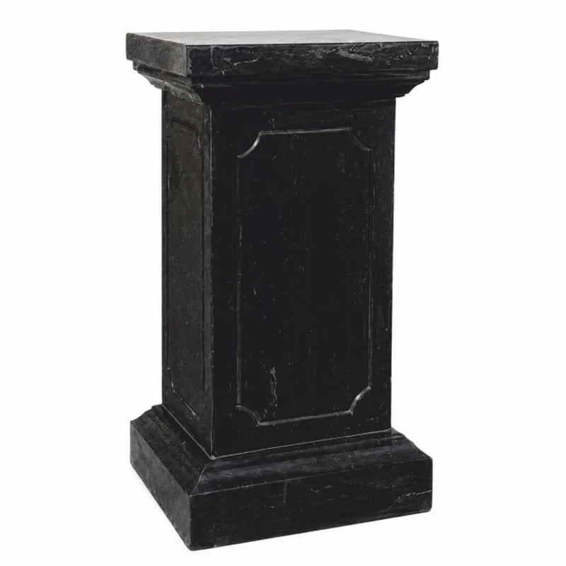 Casa Padrino Barock Garten Deko Marmor Säule Schwarz H. 80 cm - Garten & Terrassen Deko Accessoires