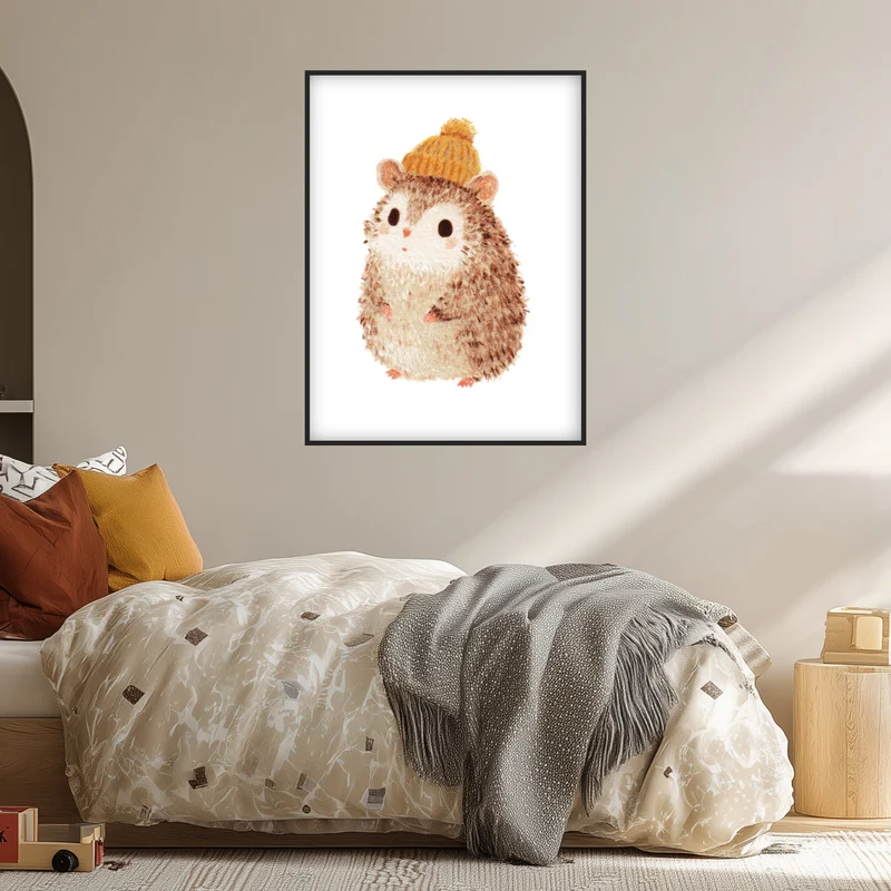 Babyigel mit Mütze Poster