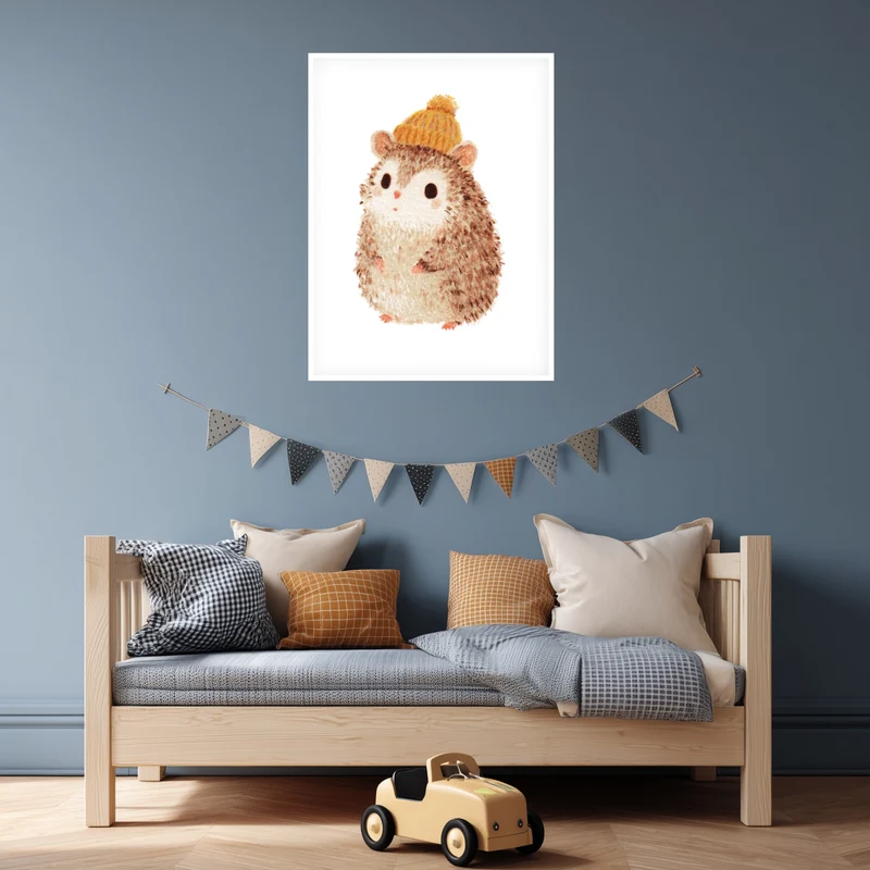 Babyigel mit Mütze Poster