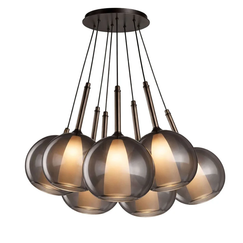s.luce Belluna Cluster Glas-Pendelleuchte 7-flammig