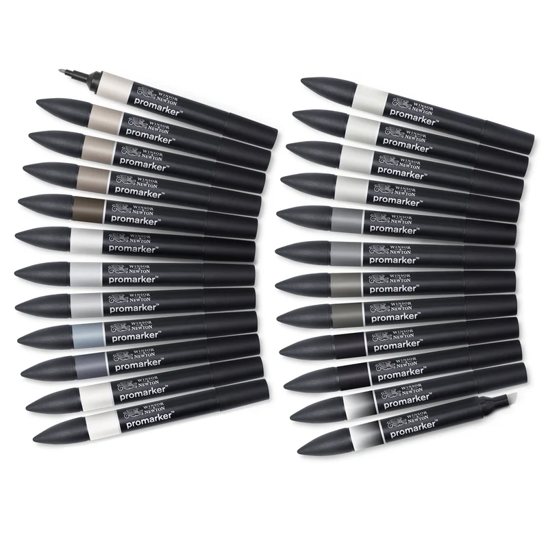 Winsor & Newton - ProMarker 24 Set Black & Greys Wallet