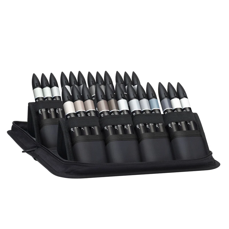 Winsor & Newton - ProMarker 24 Set Black & Greys Wallet