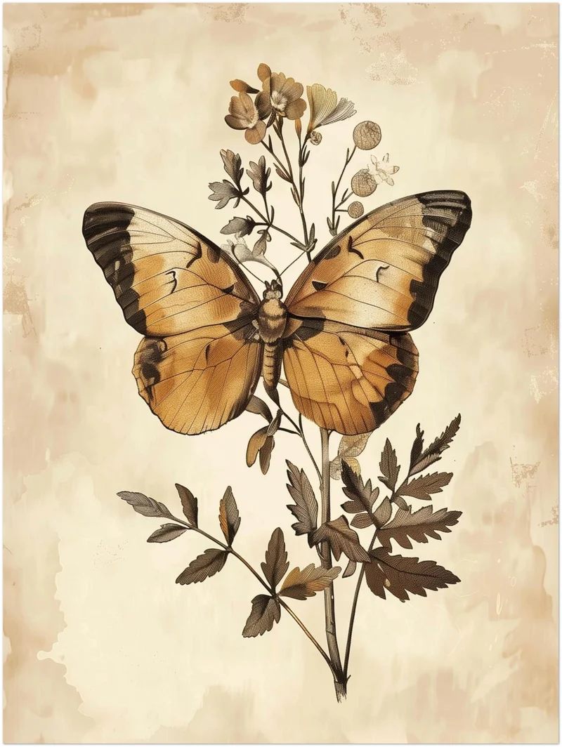 Schmetterling und Blütenpracht Leinwand