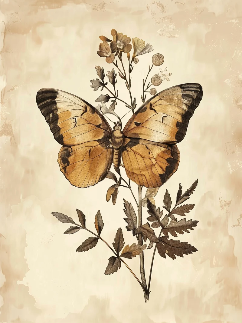 Schmetterling und Blütenpracht Poster