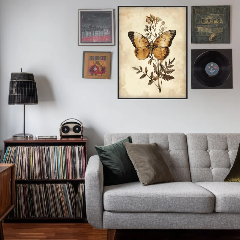 Schmetterling und Blütenpracht Poster
