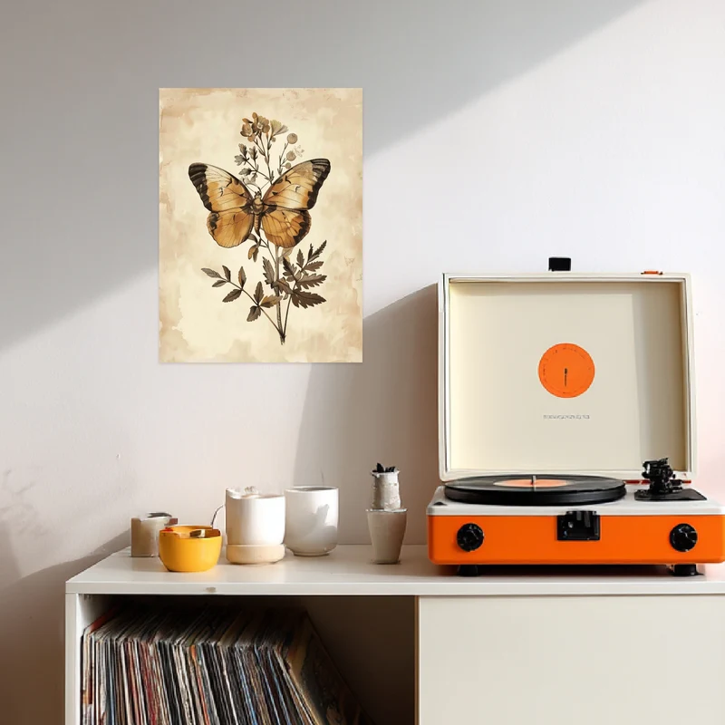 Schmetterling und Blütenpracht Poster