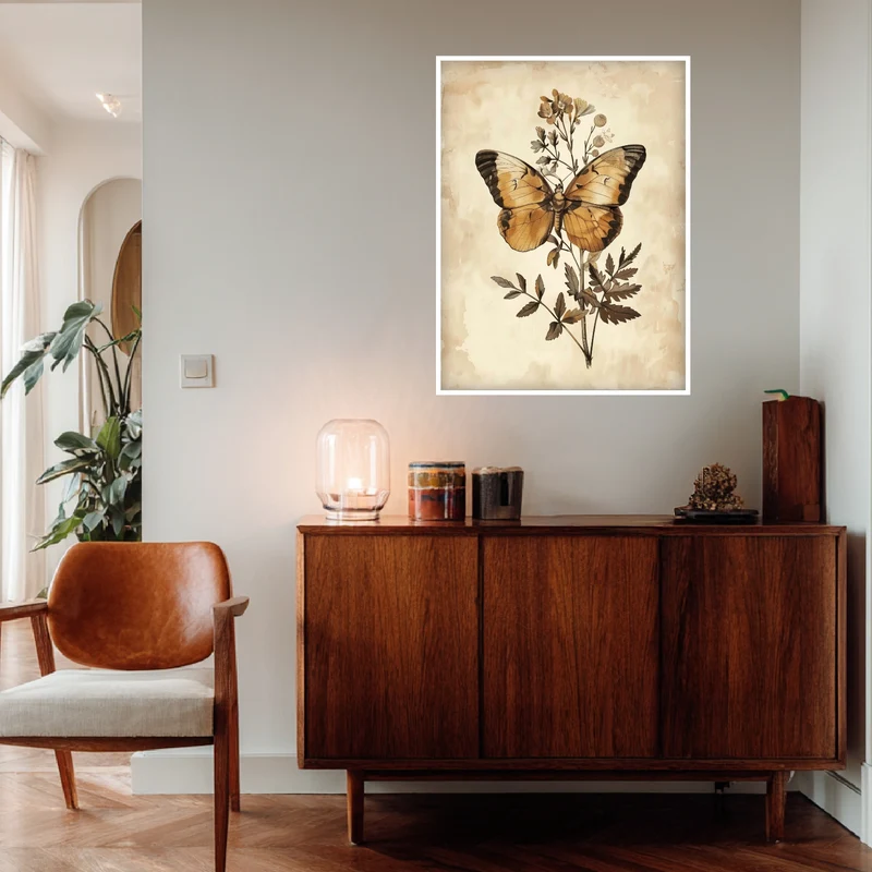 Schmetterling und Blütenpracht Poster
