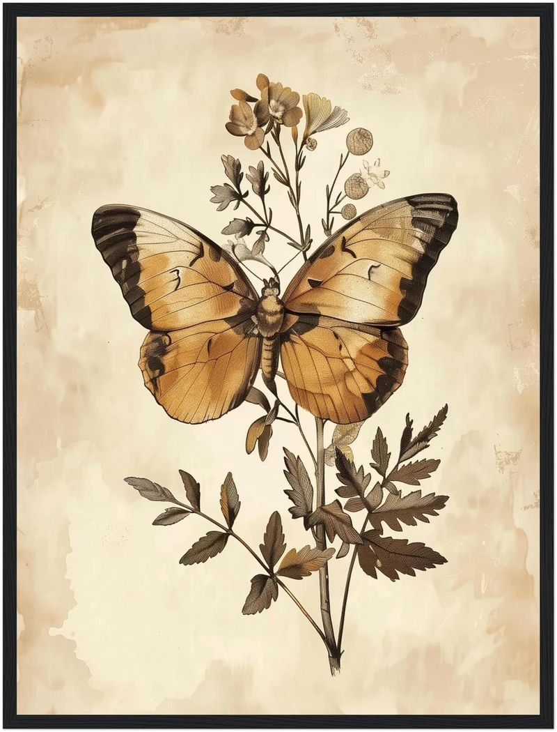 Schmetterling und Blütenpracht Poster