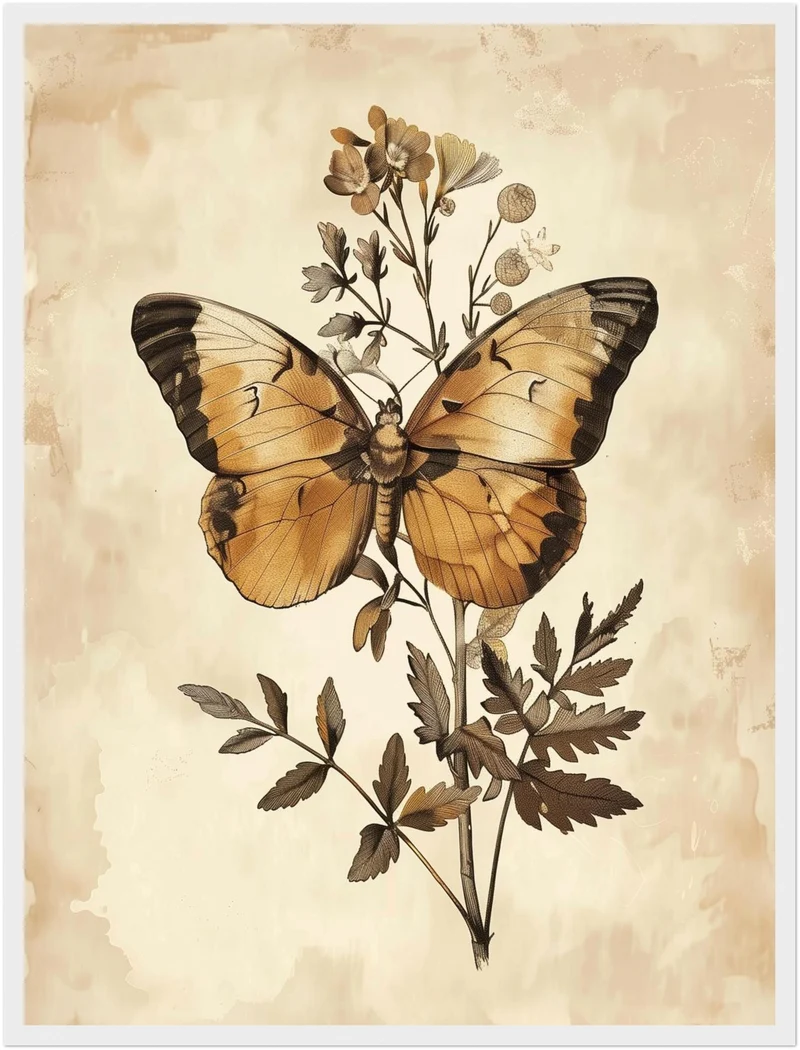 Schmetterling und Blütenpracht Poster