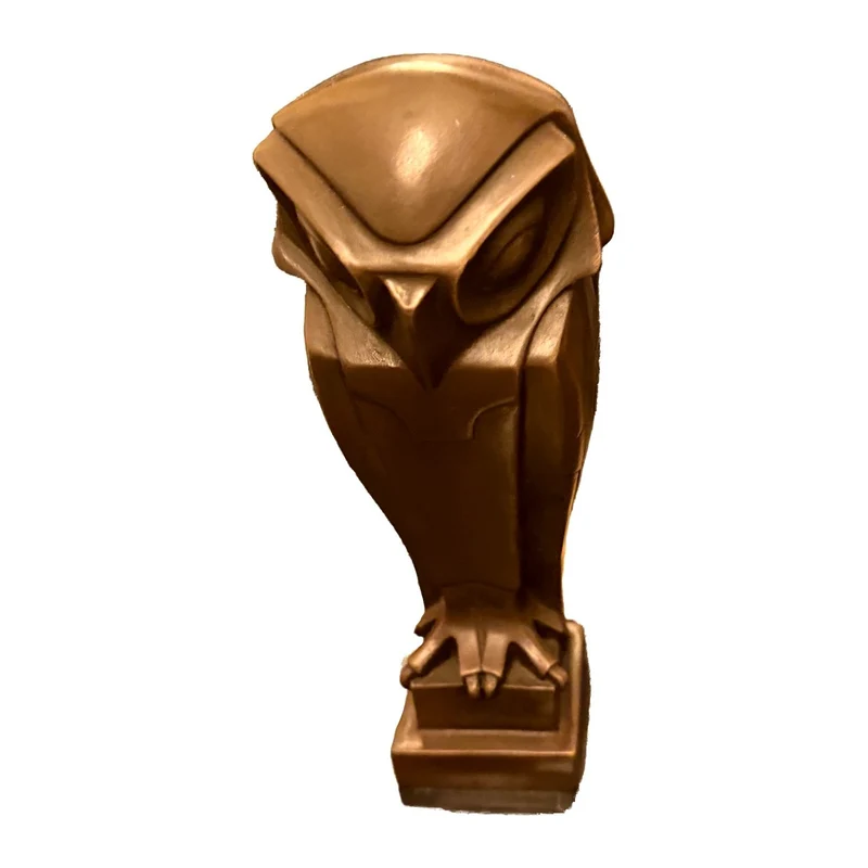 Casa Padrino Bronzefigur Eule Bronze / Schwarz - Dekorative Vogelskulptur im Art Deco Stil