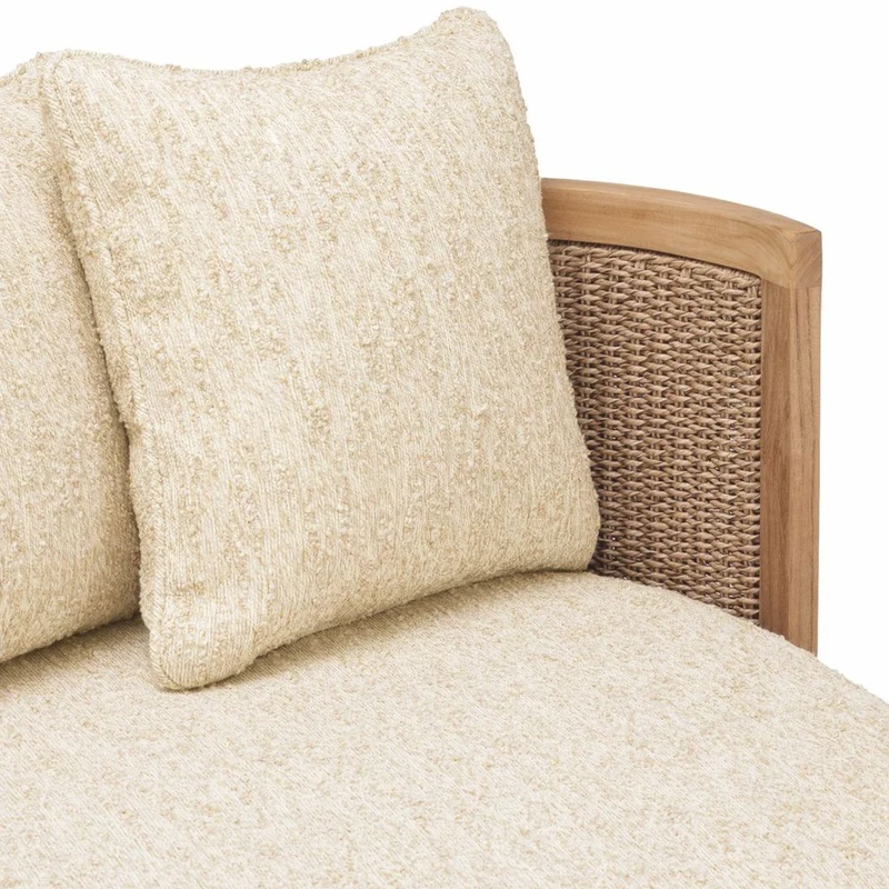 Casa Padrino Luxus Garten Sofa mit 5 Kissen Naturfarben 180 cm - Hotel Möbel - Garten Möbel - Luxus Möbel