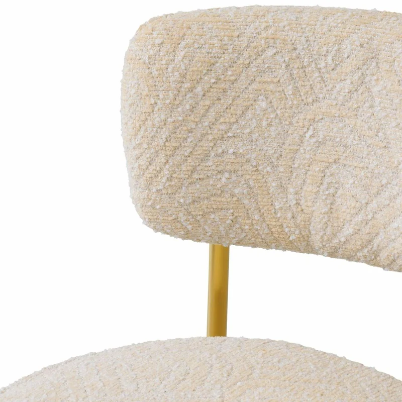 Casa Padrino Luxus Edelstahl Barstuhl Creme / Messing H. 104 cm - Luxus Bar Möbel