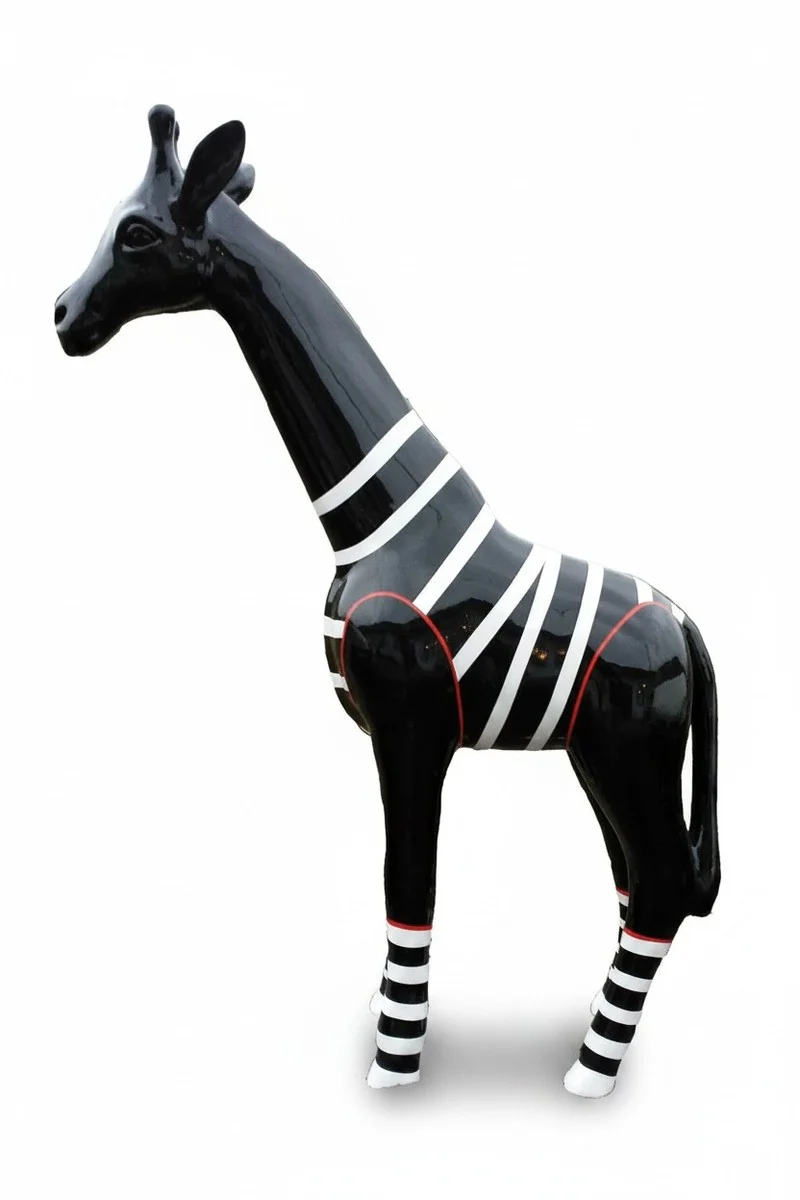 Casa Padrino Luxus Deko Skulptur Giraffe Marin H. 115 cm - Riesige Gartenskulptur - Lebensgroße Skulptur - XXL Deko Skulptur - XXL Deko Figur