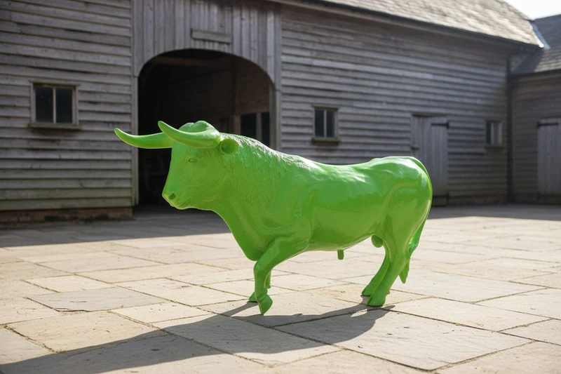 Casa Padrino Luxus Deko Skulptur Kuh Stier H. 150 cm - Riesige Gartenskulptur - Lebensgroße Skulptur - XXL Deko Skulptur - XXL Deko Figur