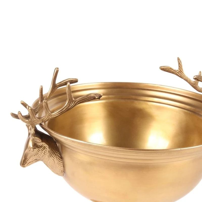 Casa Padrino Luxus Weinkühler Gold 34 x 28 x H. 30 cm - Sektkühler Pokal mit Hirschkopf Griffen