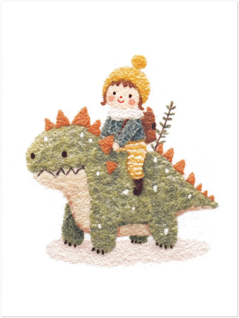 Kind auf Dinosaurier Leinwand