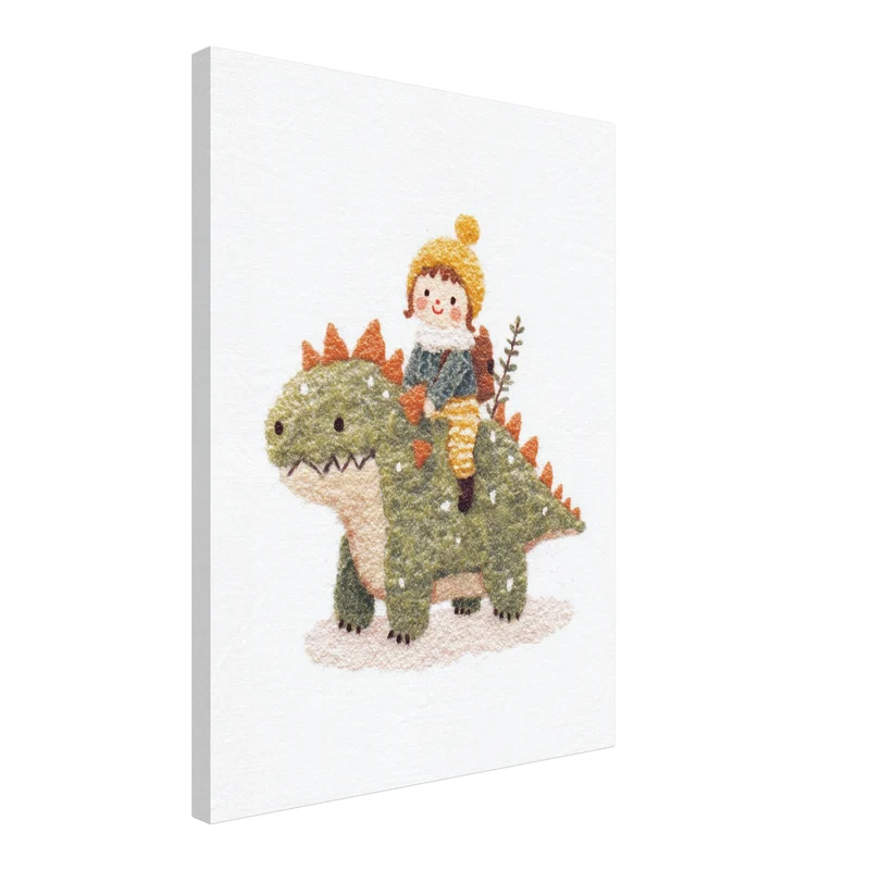 Kind auf Dinosaurier Leinwand