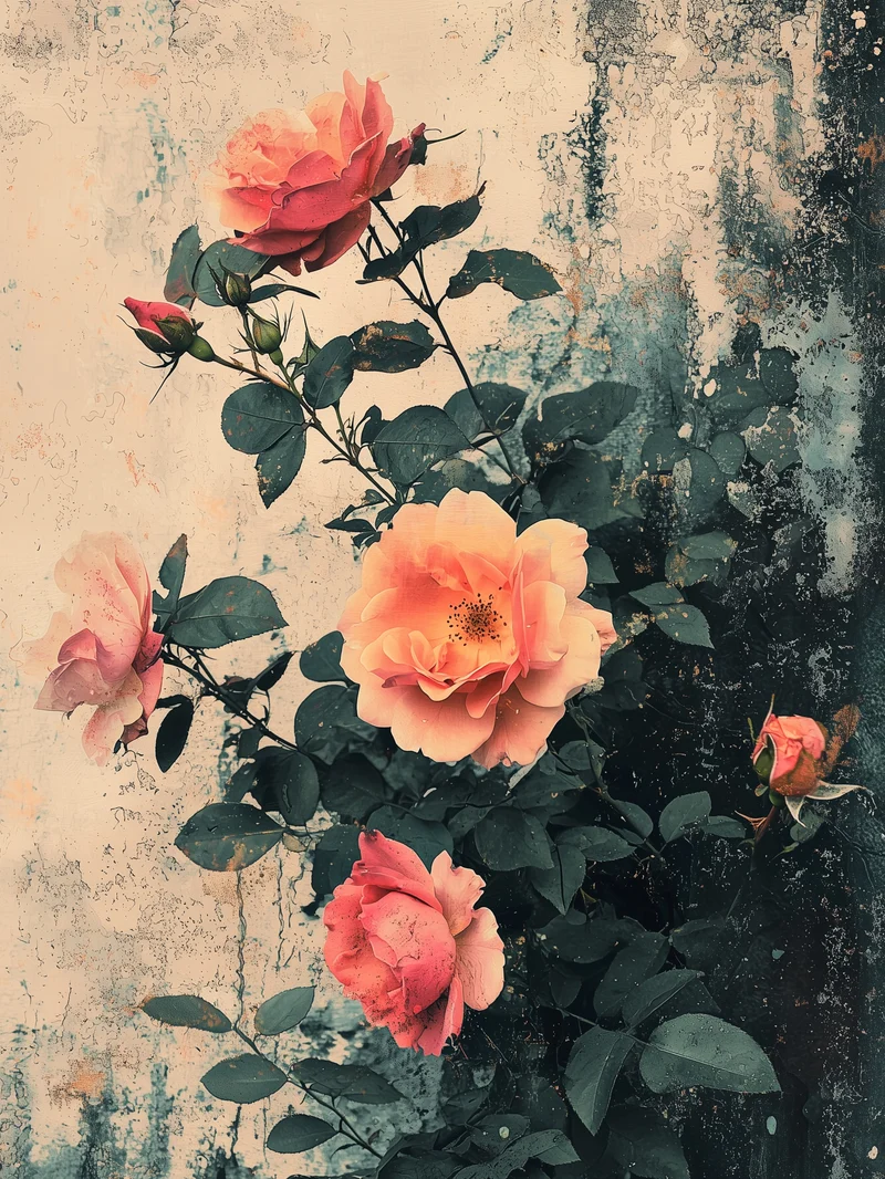 Rosen im Vintage-Look Poster