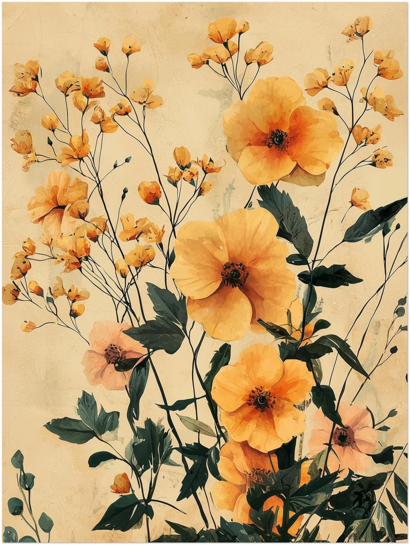 Blumenpracht im Vintage-Stil Leinwand