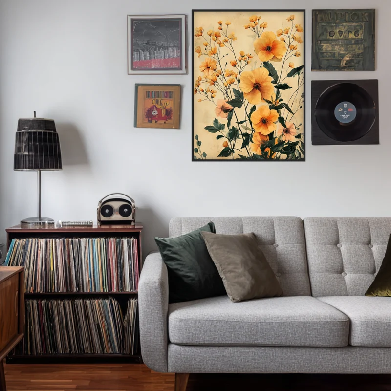 Blumenpracht im Vintage-Stil Poster