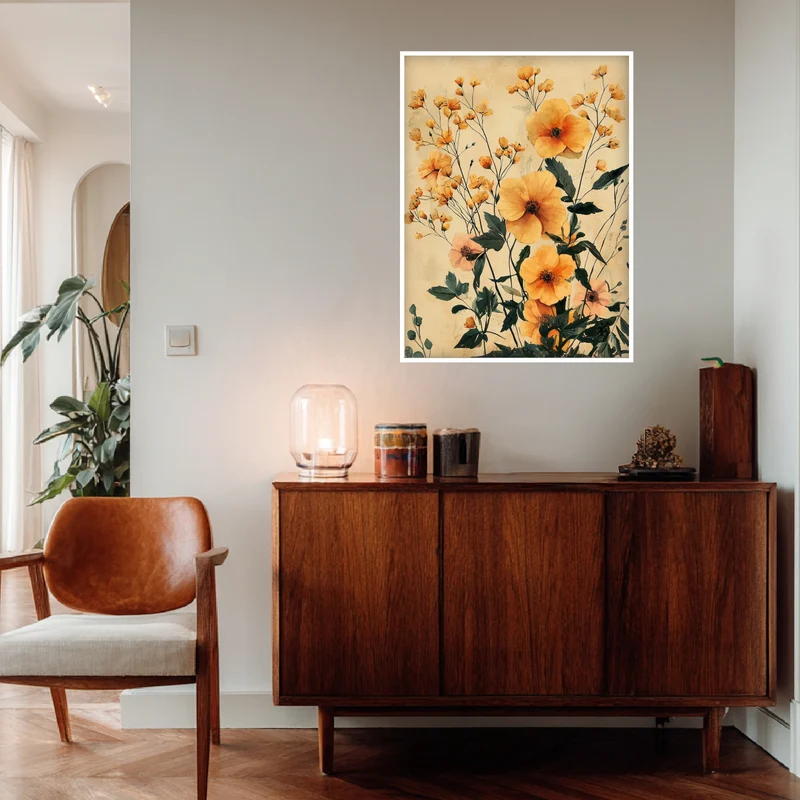 Blumenpracht im Vintage-Stil Poster