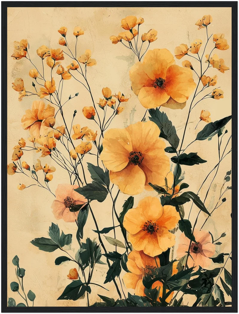 Blumenpracht im Vintage-Stil Poster