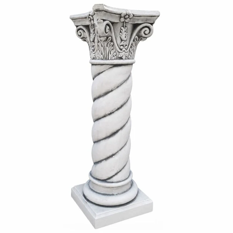 Casa Padrino Barock Säule Grau H. 100 cm - Prunkvolle Barockstil Garten Deko Stein Säule - Garten & Terrassen Deko