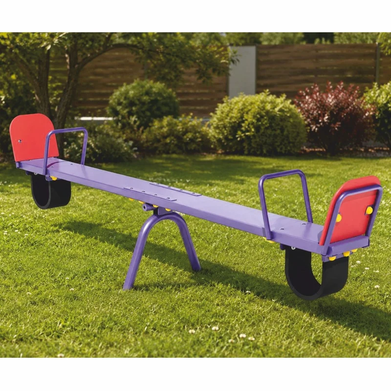 Casa Padrino Kinderwippe Lila / Rot 262 cm - Garten Wippe - Spielplatz Wippe - Kinder Spielgerät - Spielplatz Equipment