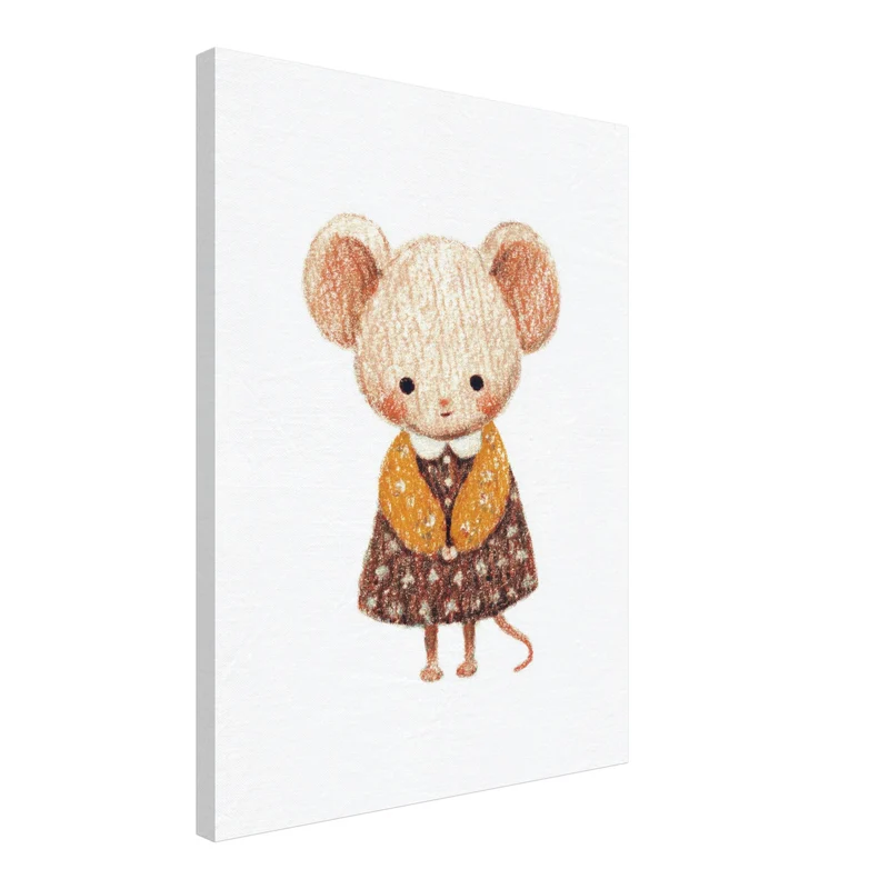 Babymaus im Kleid Leinwand
