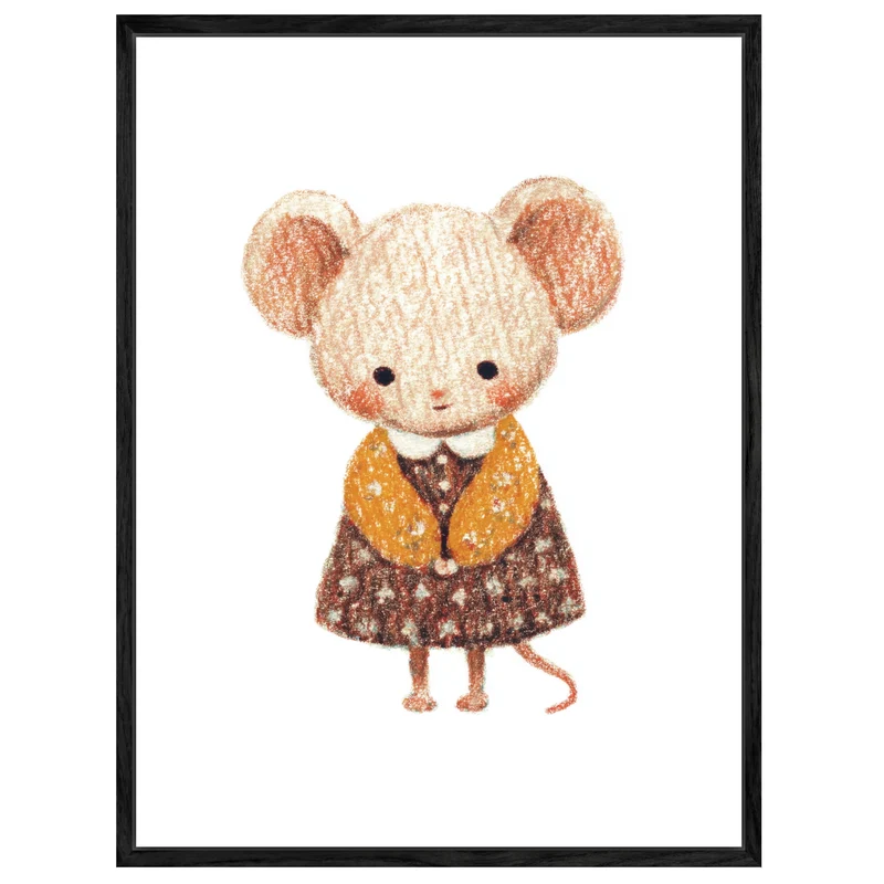 Babymaus im Kleid Leinwand