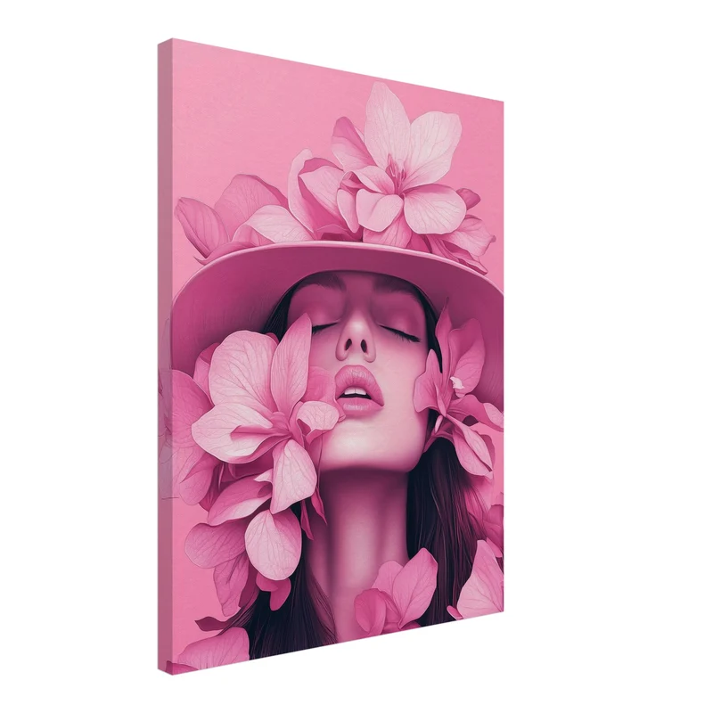 Blumentraum im Rosa Leinwand