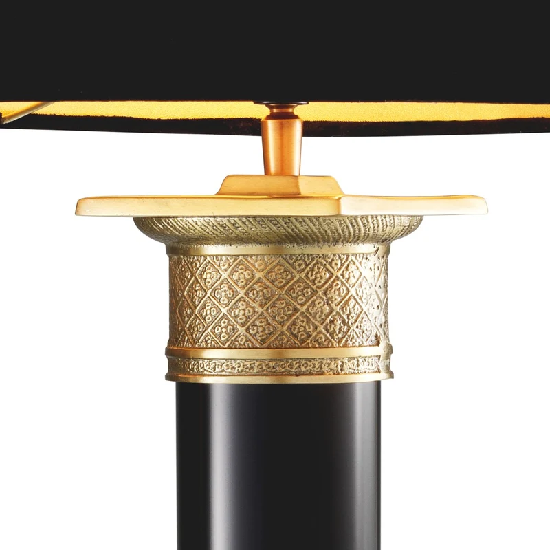 Eichholtz Table Lamp Monaco Schwarz Antik Messing - Tischleuchte im Säulendesign ohne Schirm