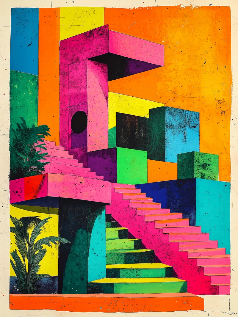 Geometrische Retro-Vision Poster
