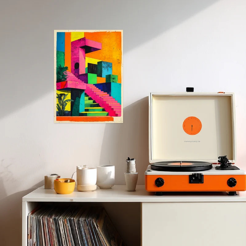 Geometrische Retro-Vision Poster