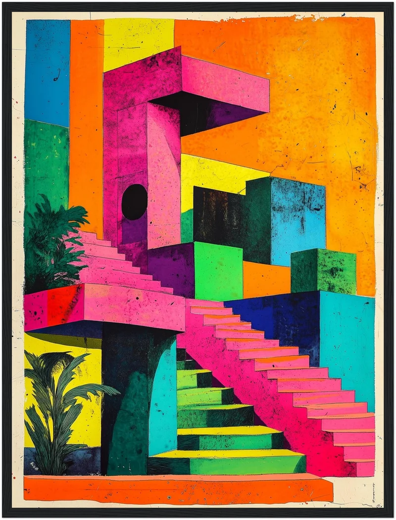 Geometrische Retro-Vision Poster