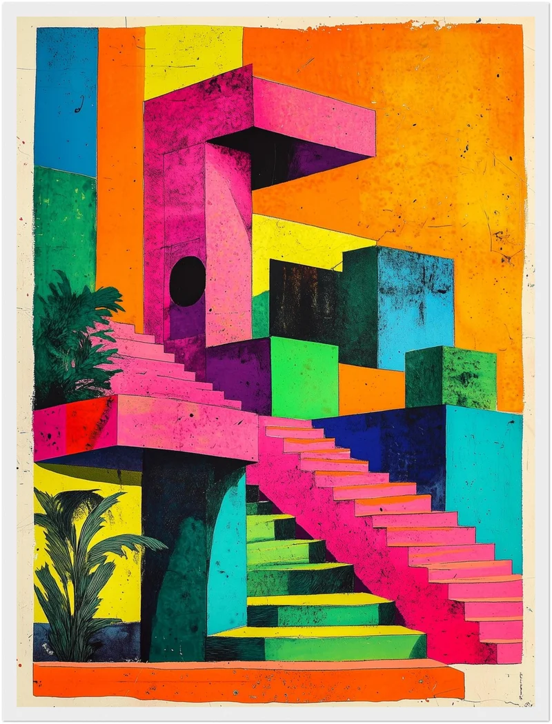 Geometrische Retro-Vision Poster