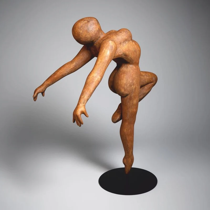Casa Padrino XXL Deko Skulptur Ballerina Rost / Schwarz H. 165 cm - Lebensgroße Deko Figur - XXL Deko Figur - Wohnzimmer & Garten Deko