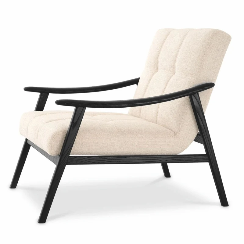 Casa Padrino Luxus Wohnzimmer & Hotel Sessel Beige / Schwarz 75,5 cm - Luxus Möbel
