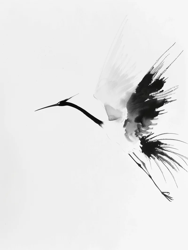 Eleganter Kranichflug Poster