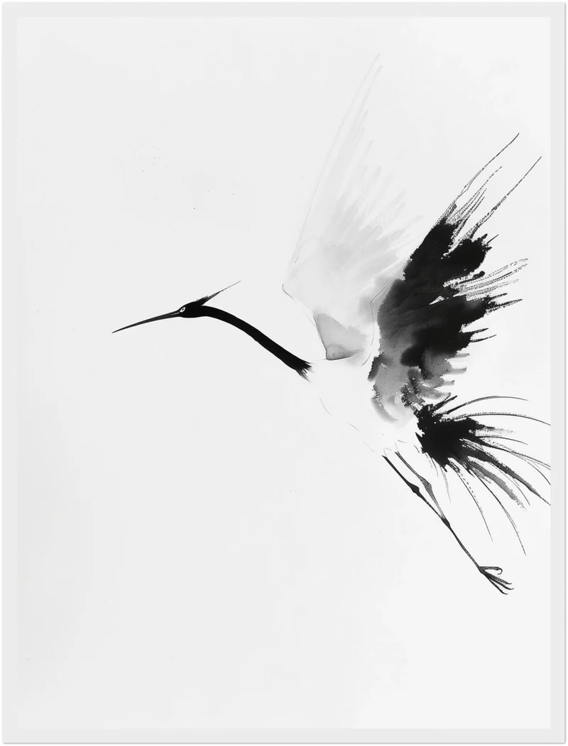 Eleganter Kranichflug Poster